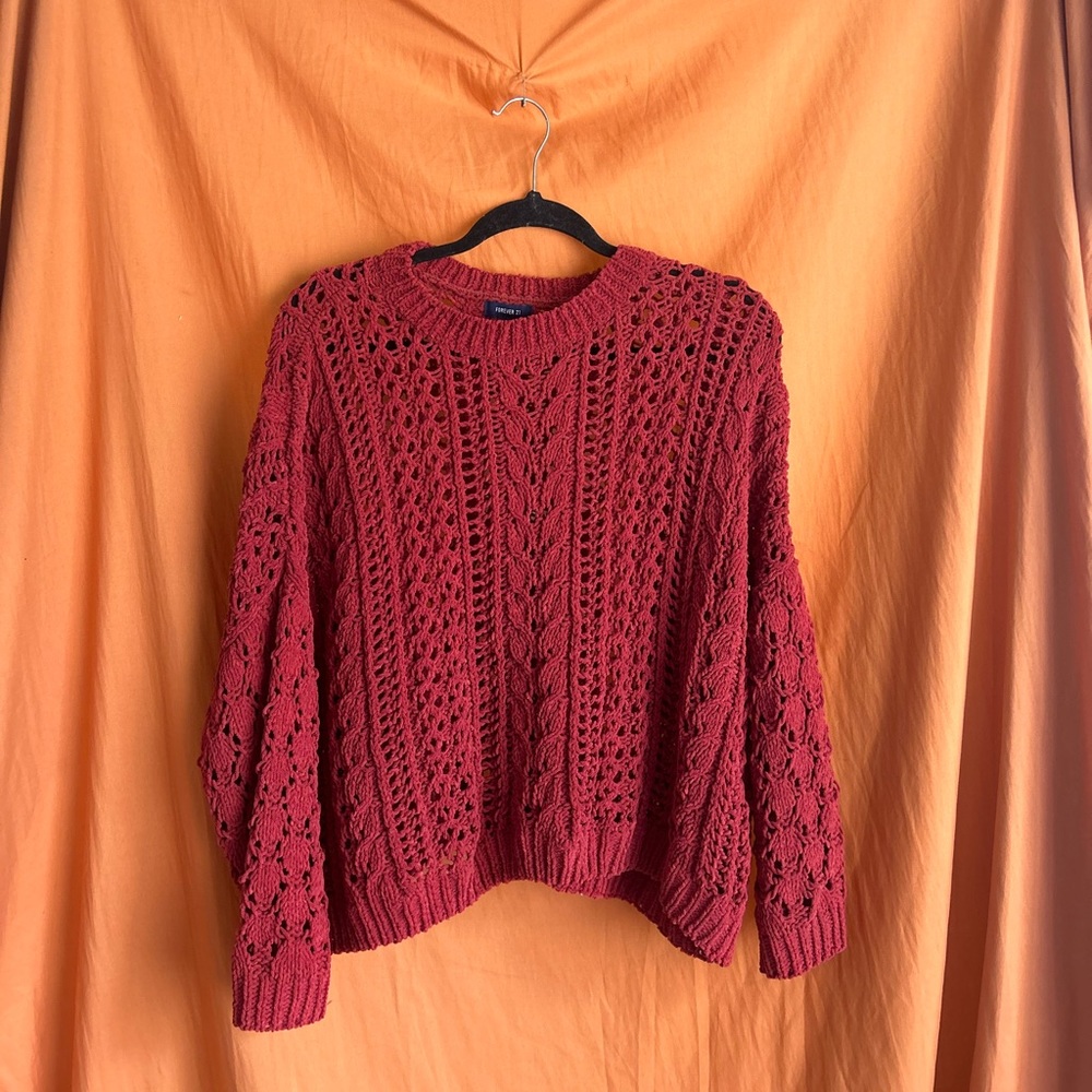 Cozy Oversized Hollow Knit Sweater